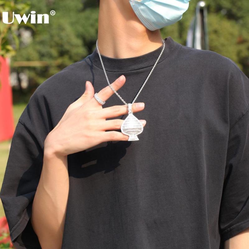 

Uwin Fashion Jewelry Heart Design Pendant Necklaces For Men and Women Iced Out CZ Charms Necklaces Jewelry for Dropshipping