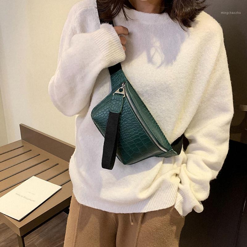 

Women Crocodile Pattern Chest Bag Handbag Pu Leather Retro Simple Shoulder Bag Cross Women Female Girls Fashion1, Green