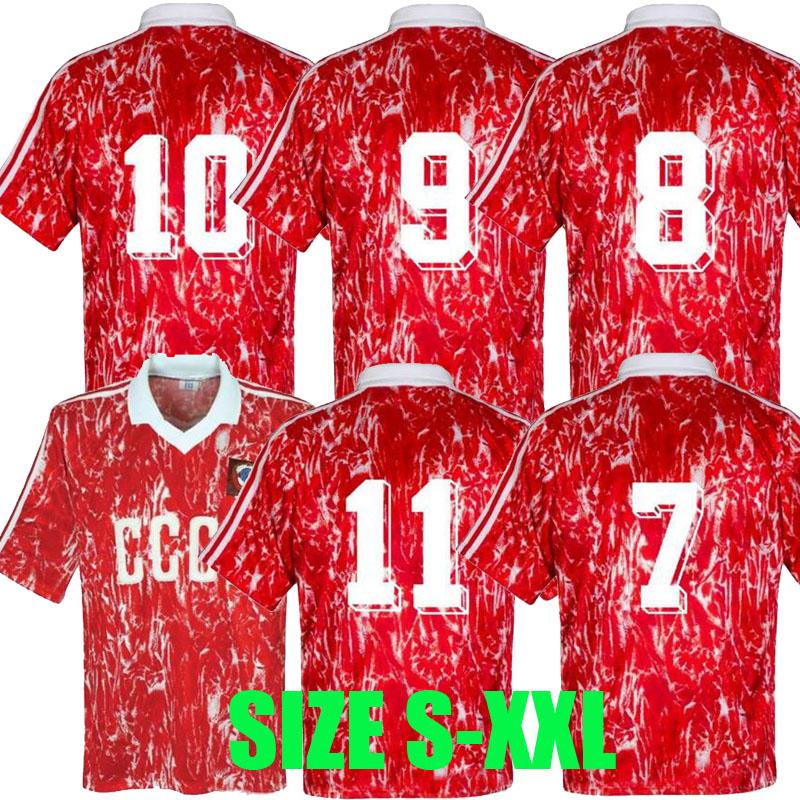 

1990 Soviet Union retro world cup soccer jersey 1989 1991 USSR white Aleinikov Protasov Zavarov Belanov classic vintage football tops
