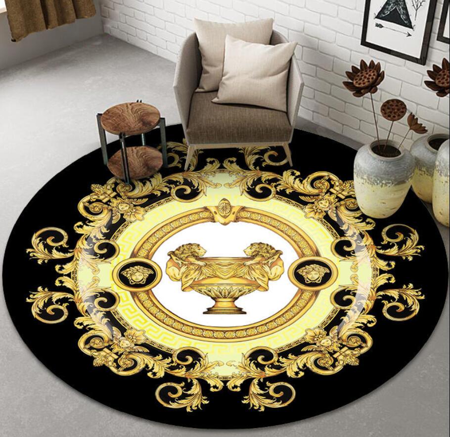 

2020 New Styles INS Letter Round Floor Mat Nordic Carpet Living Room Bedroom Door Circular Mat Kitchen Thickening Non-slip Bathroom Mat, Multicolor