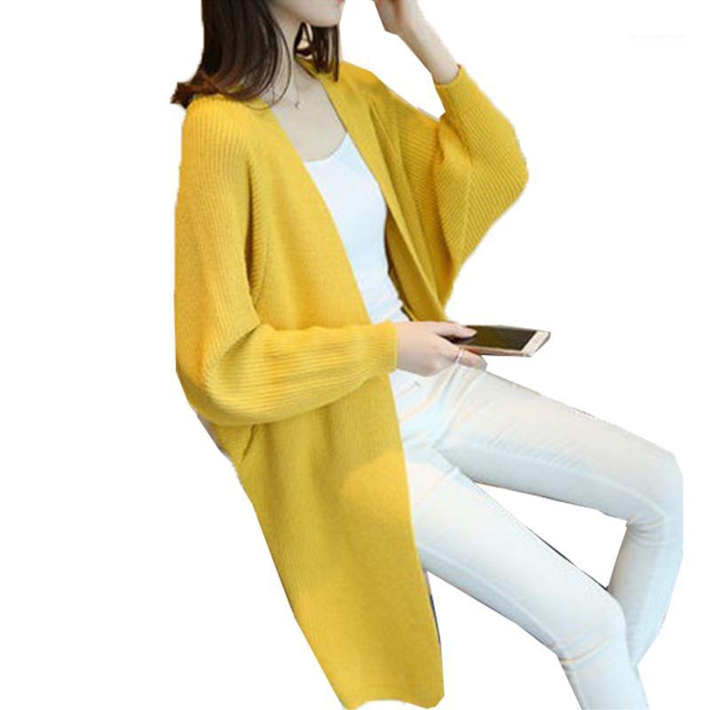 

Women' Sweater 2020 Spring and Winter New knit Sweater Cardigan Loose Long Section Tide V-neck Fashion Coat B231, Black