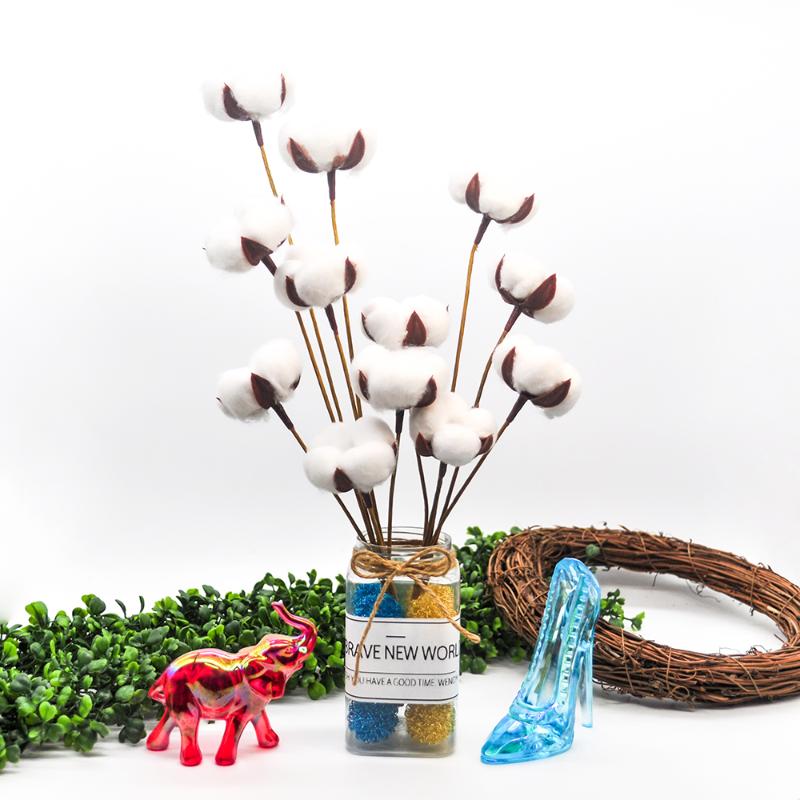 

1PCS artificial kapok head dried flower bouquet decoration supplies plant flower DIY home wedding room living room decoration, 32cm-5 heads
