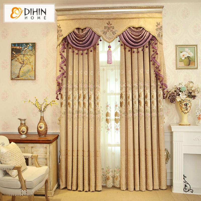 

New Arrival Embroidered Valance Custom Made Window Treatment High Quality Curtain Drapes, Tulle