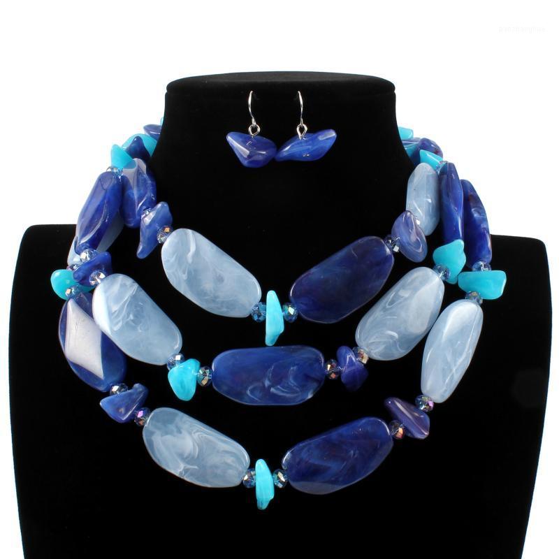 

Earrings & Necklace Fashion Exaggerates Cloud Beaded Multi-layer Ana Party Banquet Dress Exquisite Jewelry Set For Woman, Silver