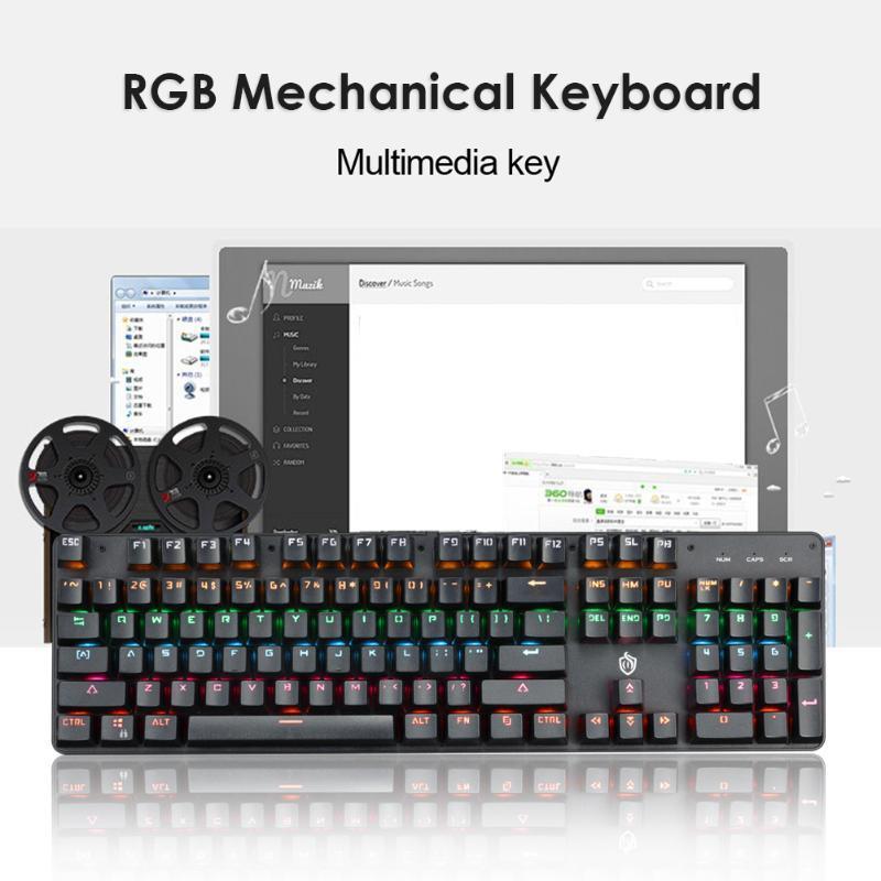 

RGB Desktop Laptop Mechanical Gaming Keyboard 104 Keys USB Wired Blue Switch Professional Ultra-slim Mechanical Keyboard1