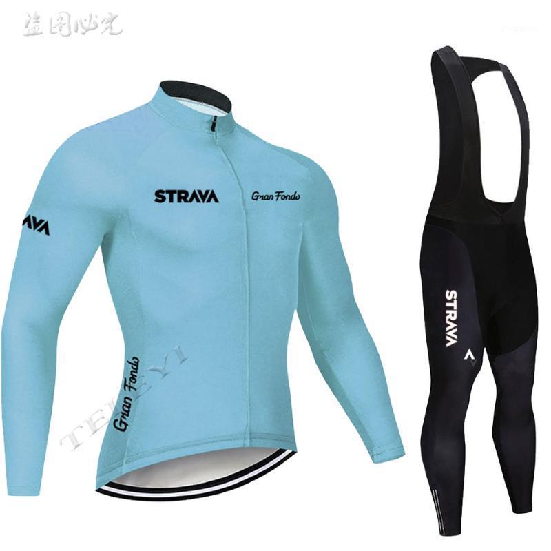 

2020 New STRAVA Long Sleeve Cycling Jersey Bike Long Pants Set Men 9D Gel Cushion Ropa Ciclismo Cycling Wear Geometric Patterns1, 19