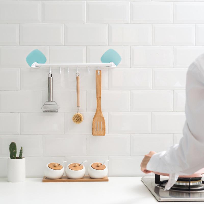 

New Adjustable Hook Rack Double Suction Cup Towel Rack Hanging Shelves Hook Holder Lock Type Sucker Bathroom Kitchen Accessories1
