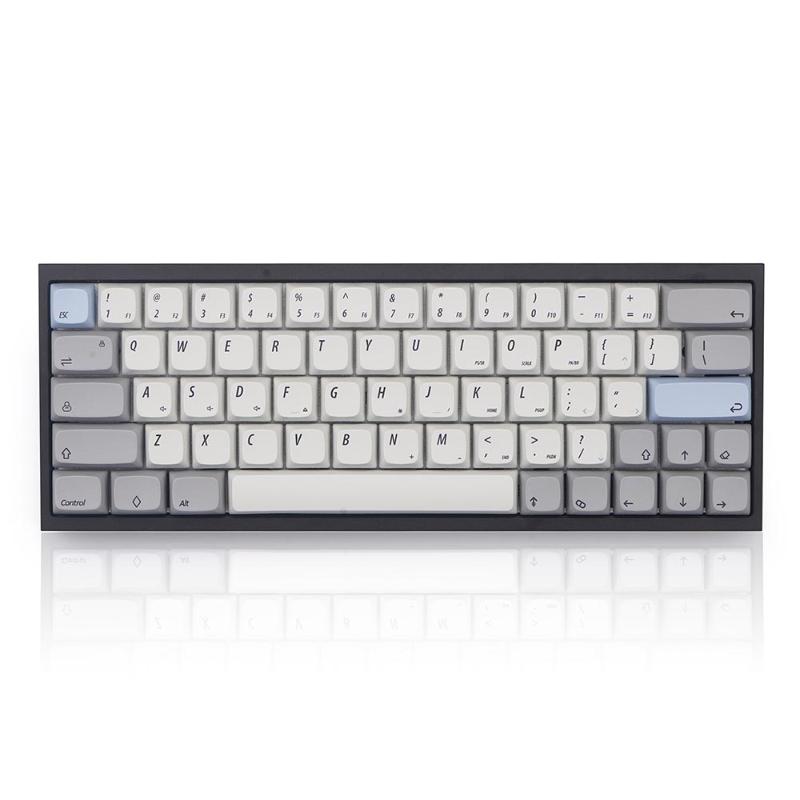 

60% 64 Layout Mechanical Keyboard With NP Profile Blue Grey Keycaps Aluminum Positioning Plate Type C Keyboard For Win MACOS