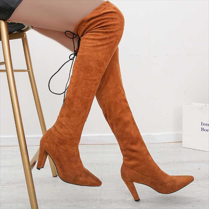 

2020 Spring Winter Working Shoes High Top Women Boots High Heel Quality Wholesale Women Boots Female Lightweight Boot1, Black