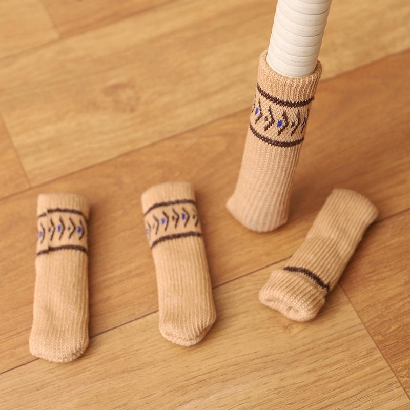 

4 Pcs Anti-slip Table Furniture Feet Sleeve Cover Protectors Chair Leg Socks Cloth Floor Protection Knitting Wool Socks