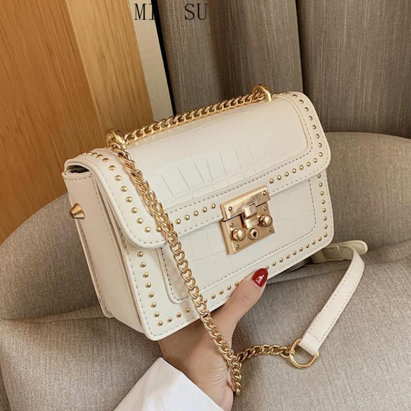 

Crocodile pattern Flap Crossbody bag 2021 Fashion New High quality Leather Women's Designer Handbag Chain Shoulder Messenger Bag, Beige