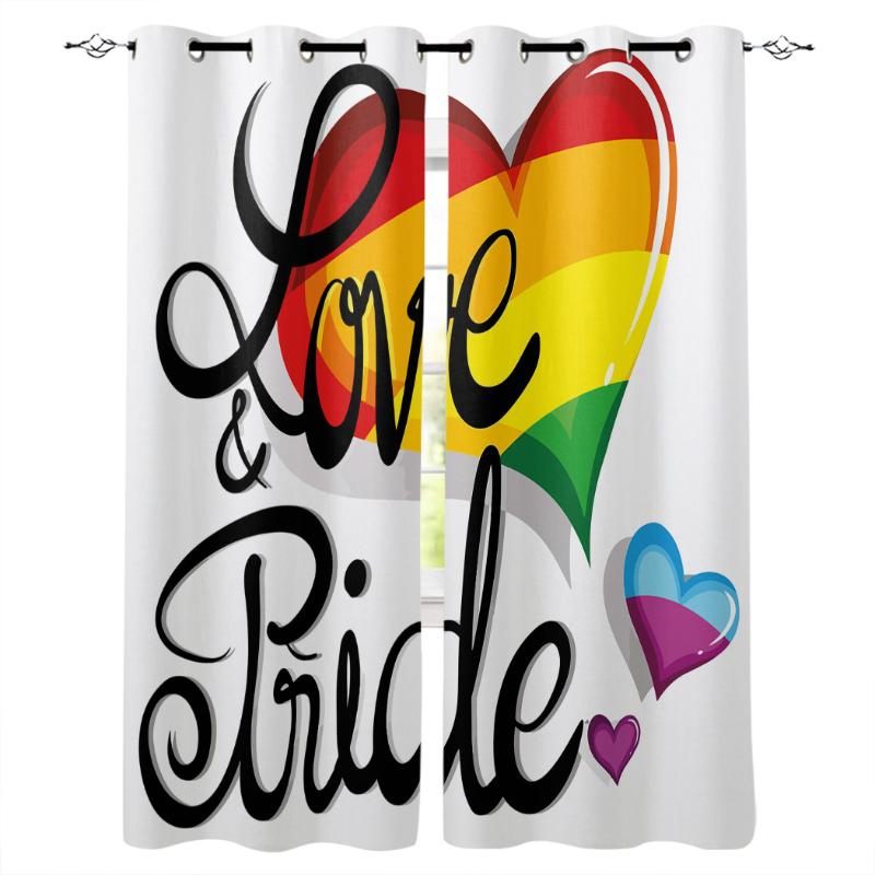 

Pride Lgbt Love Room Curtains Large Window Window Curtains Rod Bathroom Outdoor Bedroom Indoor Decor Kids Party Decoration, As pic