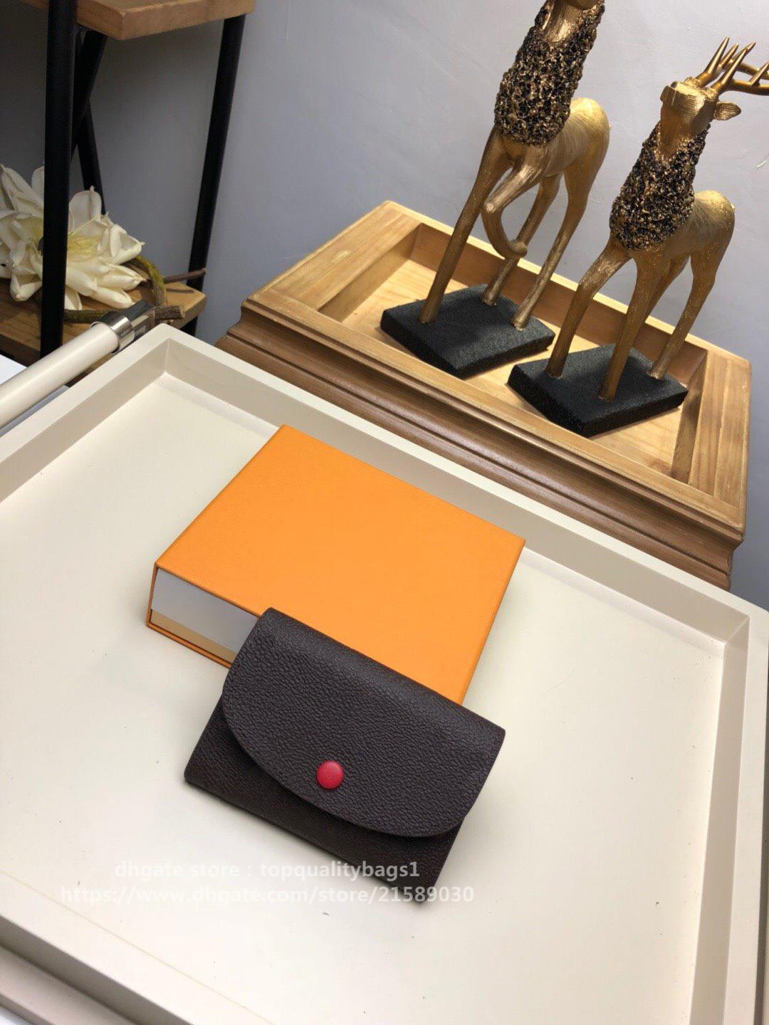 

2021 Hot sold Top quality designer wallet with box Luxury Genuine Leather Classic letter womens purse with box 12x8cm M41939 Free Shipin, Brown flower pink inside