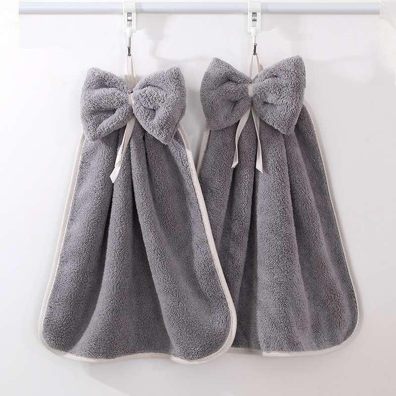 

Towel Bowknot Hand Skin-friendly Household Dust Removal Cleaning Coral Fleece Thickened Absorbent