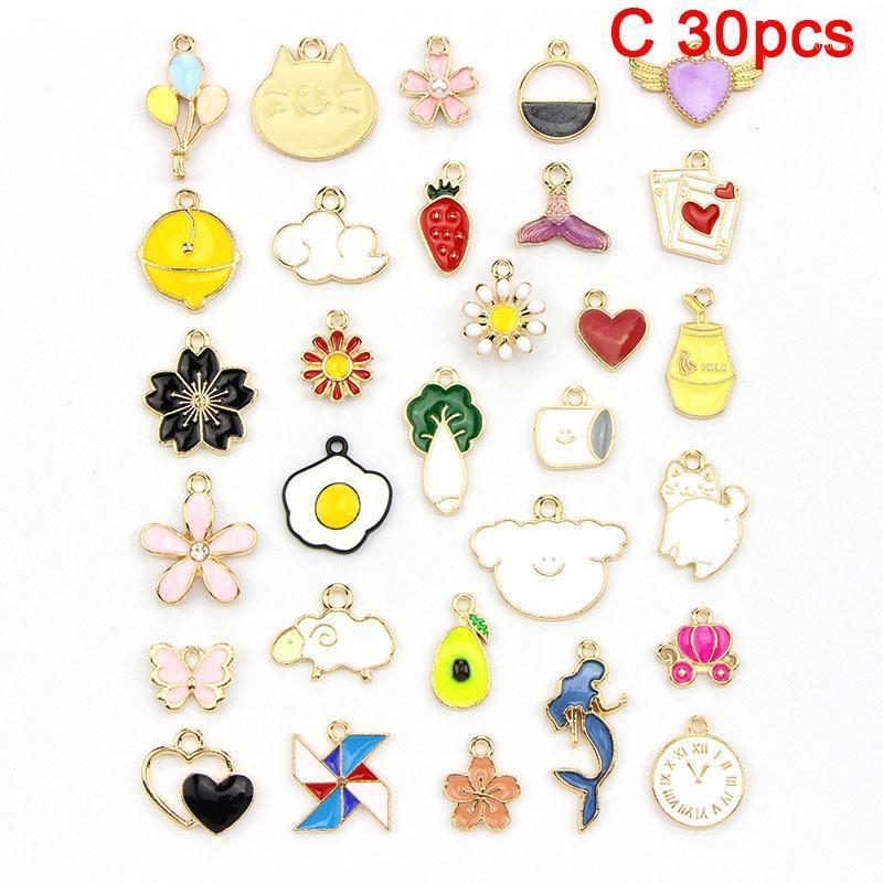 

1set Mix Color Enamel Charms Flower Plant Star Pendant Black Pink Blue Red Yellow Purple For Bracelet Earrings Jewelry DIY1