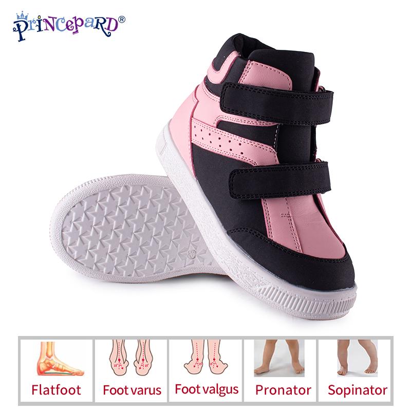 

Princepard Orthopedic Casual Shoes for Kids High Top Ankle Support Sport Running Shoes Toddler Children Sneakers Autumn Winter, Pink