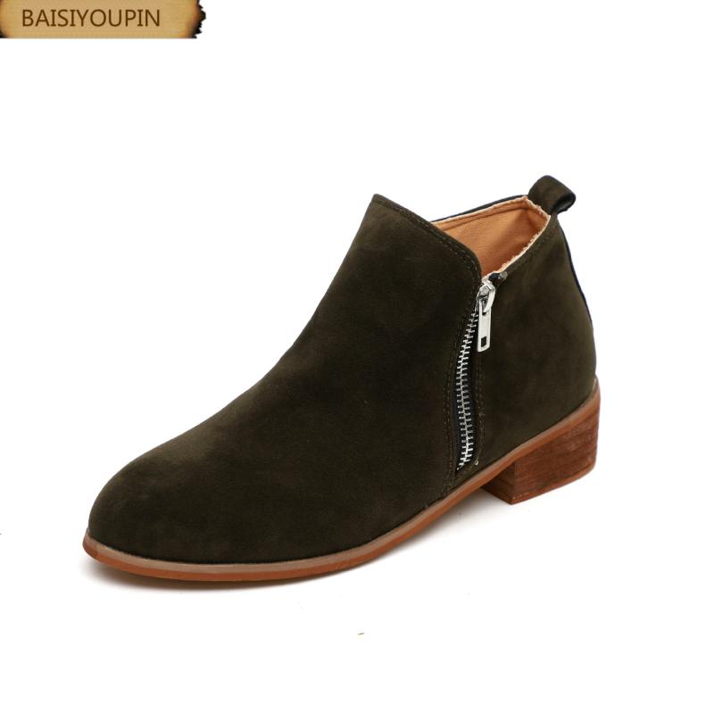 

2020 The New Fashion Ancient Colors Thick and Side Zippers Short Boots Boots Women's Custom Bigger Code 40 41 42 43, Blue