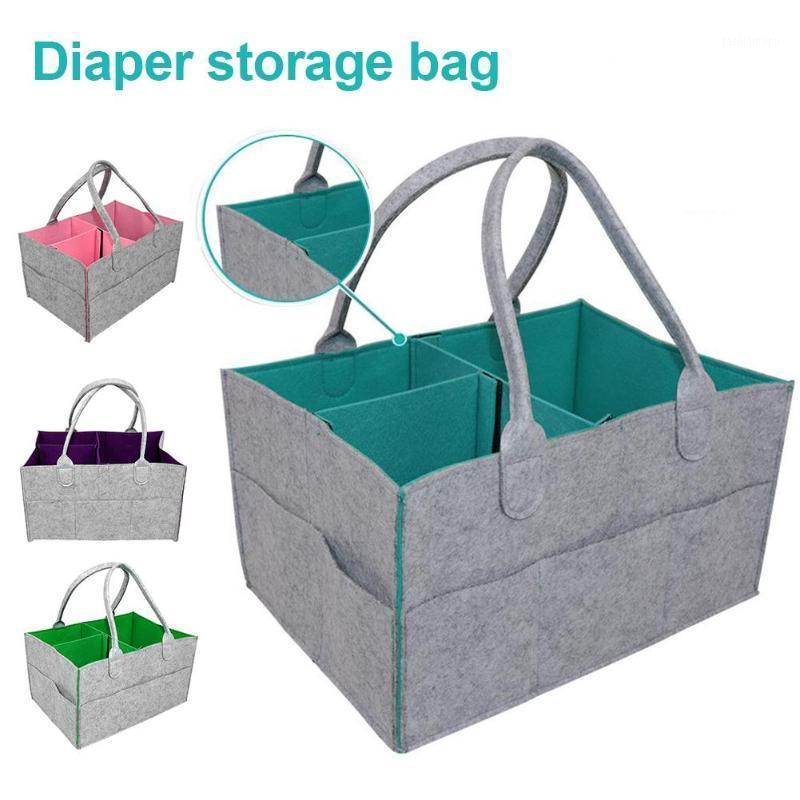 

Portable Felt Foldable Baby Diapers Storage Pouch Nursery Bag Travel Organizer Car Travel Changing Table Organizer1, Blue