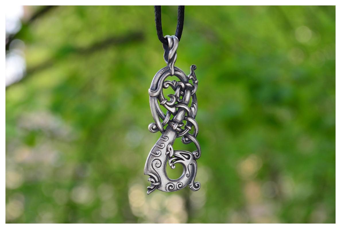 

Viking Norse Charm The Ringerike Dragon Scandinavian Necklace Norse Jewelry