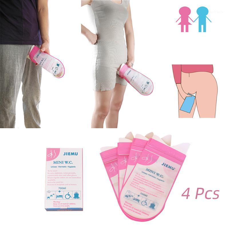 

4pc Outdoor Emergency Portable Disposable Car Urine Bag Vomit Bags For Camping Male Female Kids Mini Mobile Toilets 700ml New1, Pink