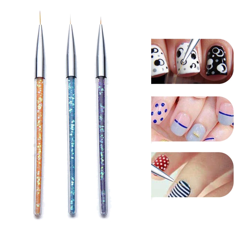 

Professional Nail Art Liner Brush UV Gel Painting Acrylic Nail Brushes Striping Brushes for Short Strokes, Details, Blending, El