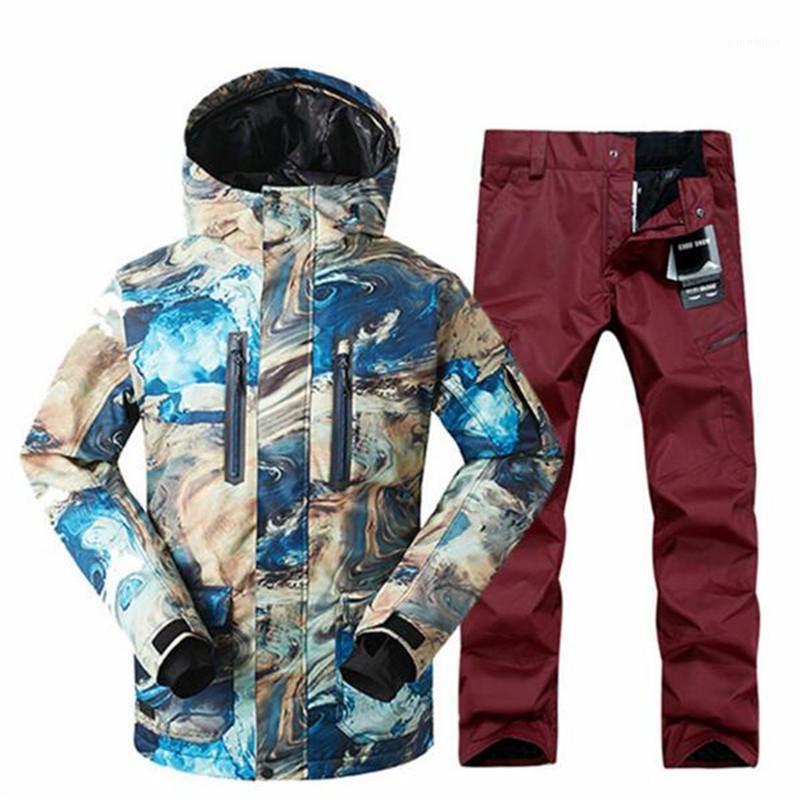 

2020 GSOU SNOW Male Sports And Leisure Professional Windproof Ski Suit Winter New Men's Double Board Snowboard ski jacket1, Set1