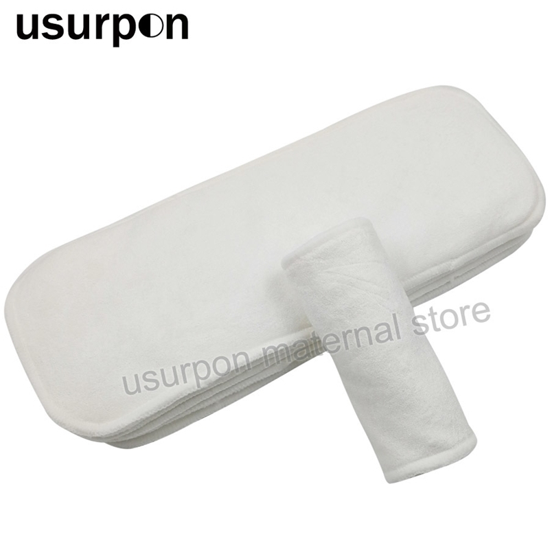 

[usurpon] 5 pcs Bamboo fiber Insert 4 layers Washable baby diaper insert super soft bamboo insert for baby nappies 201117, Newborn size