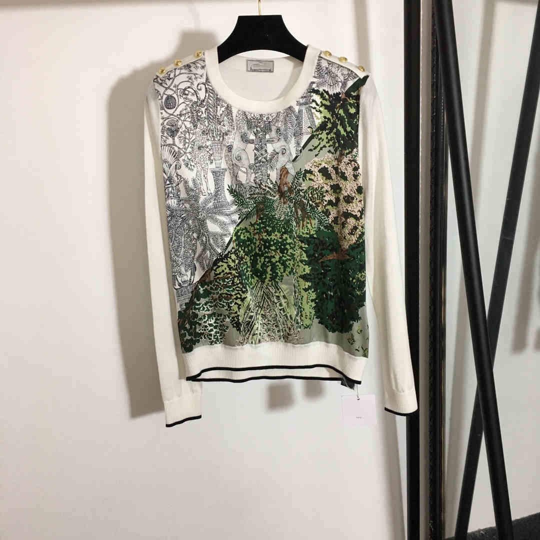 

Milan Runway Sweater 2021 Long Sleeve O Neck Women' Sweaters High End jacquard Pullover Women Designer Sweater 1228-21, Customize