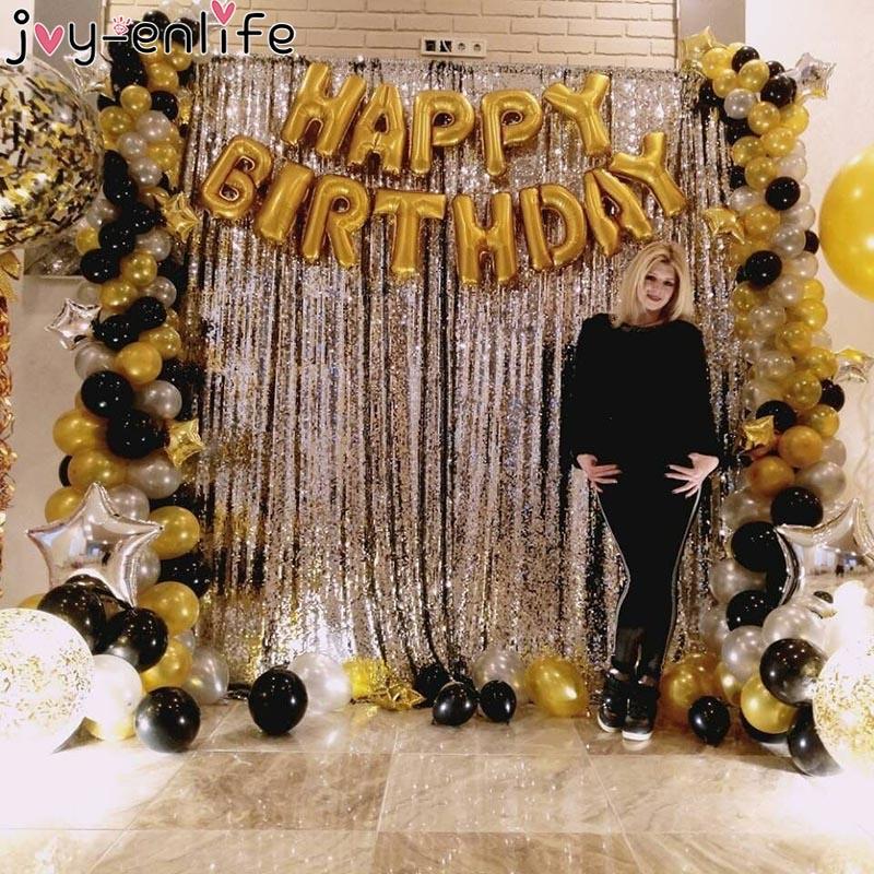 

Joy-Enlife Rose Gold Backdrop Curtain Metallic Foil Tinsel Fringe Curtain for Wedding Birthday Party Decor Photo Props Supplies1
