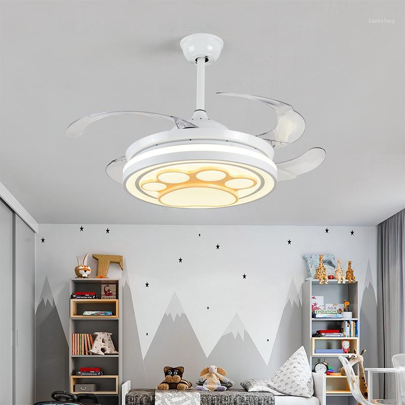 

Children's fan Modern minimalist dining room ceiling fan light Nordic bedroom light living room LED electric1
