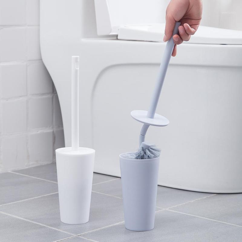 

Long Handle Toilet Brush Holder Set Bathroom Lavatory Plastic Cleaning Brushes Set for Household Bedroom Ornament1
