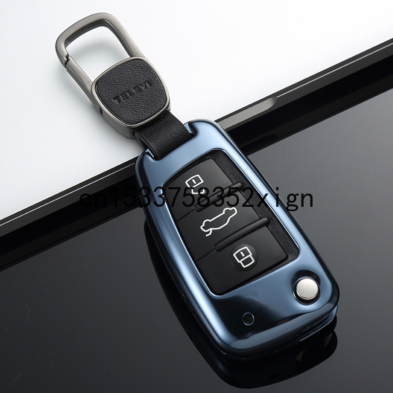 

For audi a3 q3 q2l a1 s3 q7 Folding car key case car remote control protector Car accessories, Black