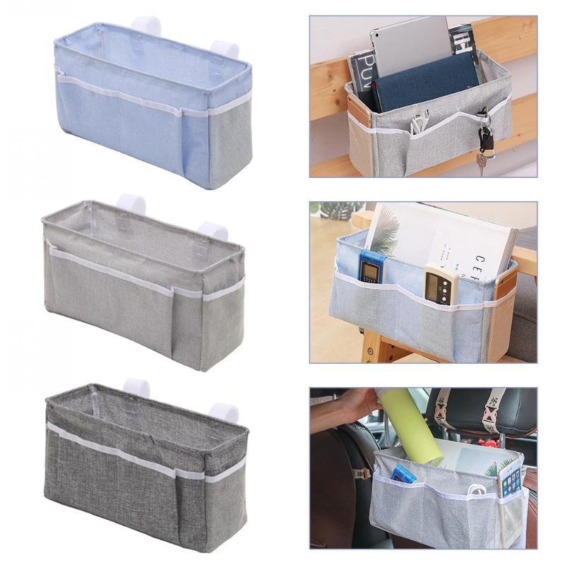 

Magic Sticker Bedside Storage Car Organizer Hanging Bag Bed Desk Bag Sofa TV Hanging Couch Storage Organizer Holder Pockets, 01