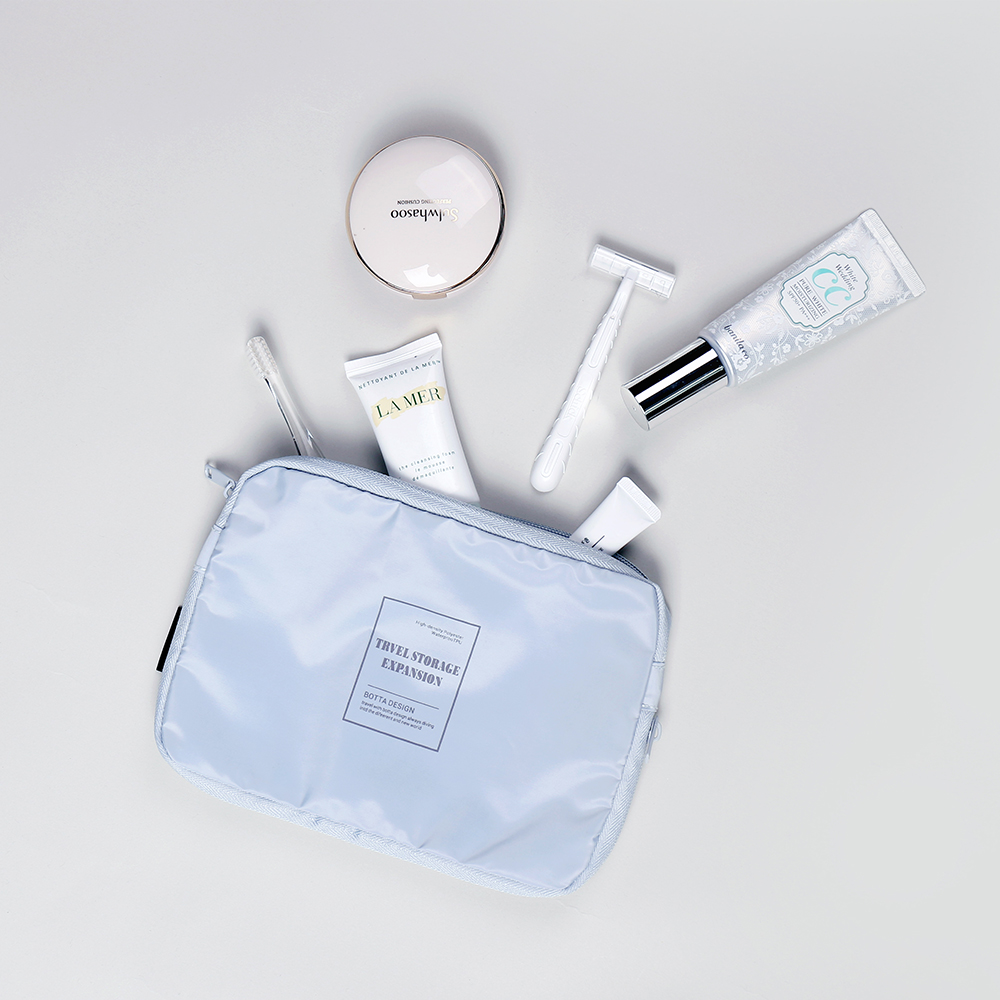

Simple portable makeup bag small wash gargle bag for men and women light and thin sundry storage bag, Sky blue