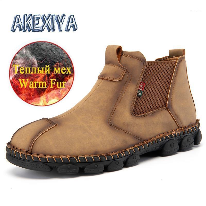 

New Men's Snow Boots Plush Comfortable Outdoor Warm Men's Ankle Boots Retro Style Designer Men Tooling Zapatos De Hombre1, Green no fur