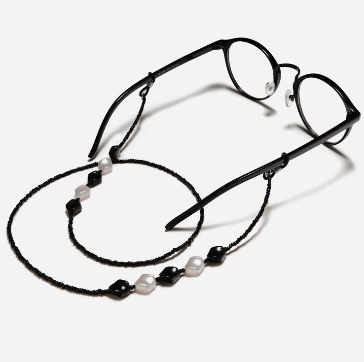 

Bohemia Black White Geometric Bead Chain Cords Reading Glasses Chain Fashion Women Sunglasses Accessories Lanyard Hold Straps1