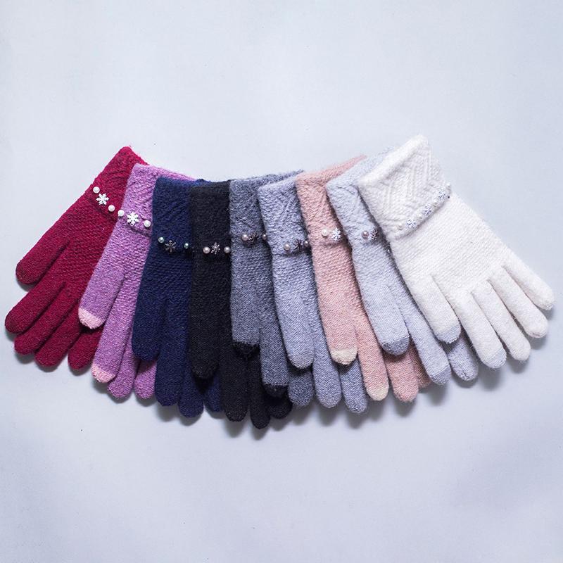 

Glove Lady Winter Touch Screen Plus Fleece Warm Suede Adorable Student Bike Drive With Thickened Cold Glove