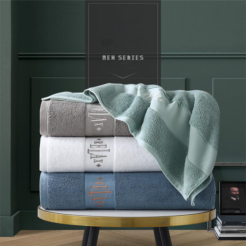 

1020g super cotton bath towel, five-star hotel selection of embroidered jacquard bath towel, Green