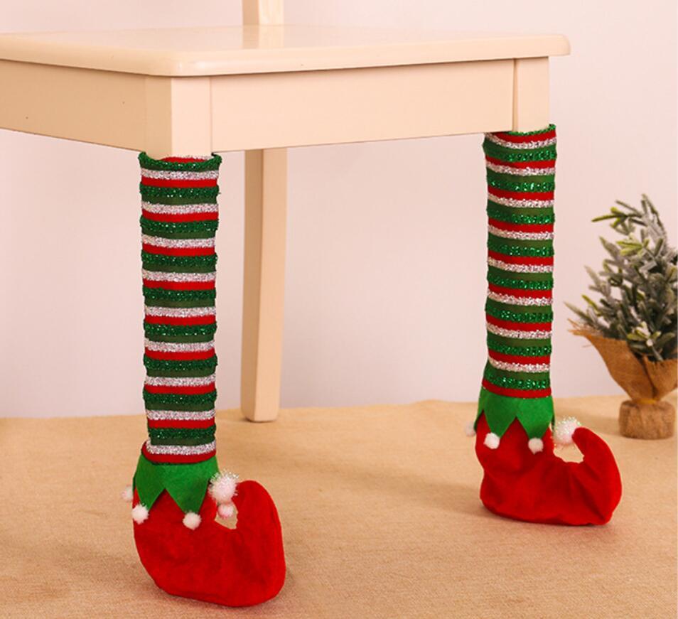 

DHL Funny Non-slip Santa Claus Table Legs Cover Ornament For Christmas Xmas Navidad New Year Party Decoration Supply