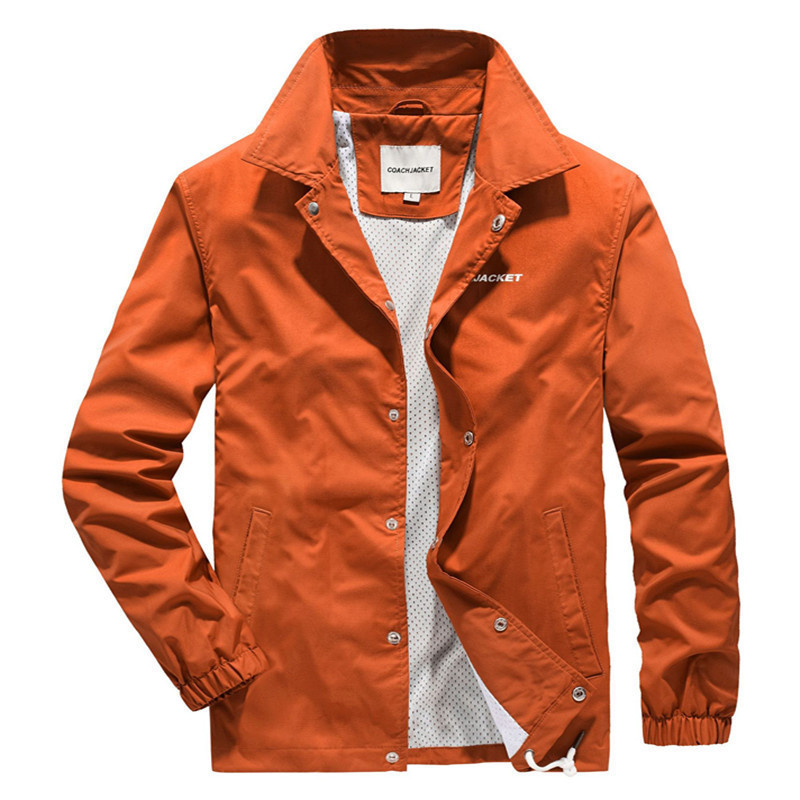 

Autumn Casual Jacket Men Loose Large Size Thin Section Tooling Coach, Black;brown