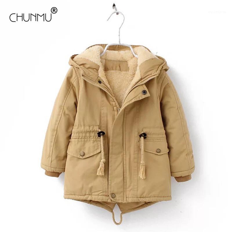 

Fleece Winter Parkas Kids Jackets For Girls Boys Solid Warm Thick Velvet Hooded Children's Coat Baby Outerwear Overcoat1, Dark blue