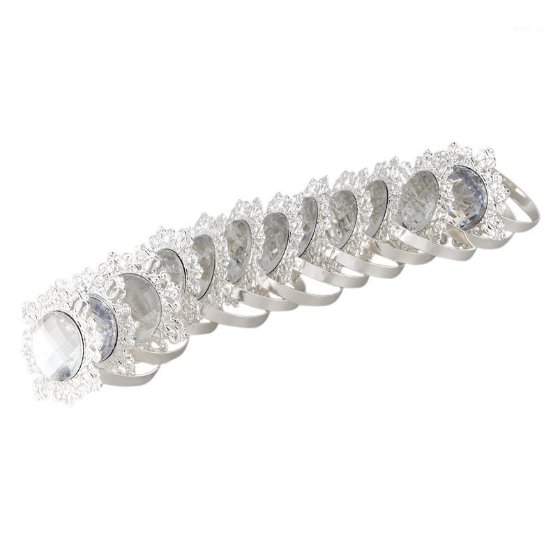 

12 Pieces Napkin Rings Napkin Holder Wedding Banquet Dinner Decor Silver1