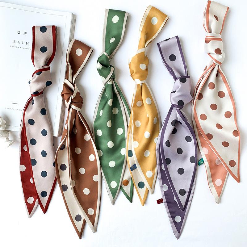 

2021 New Bag Scarf Print Women Silk Small Ribbon Female Hair Handbag Scarves Hijab Bandana Foulard Femme