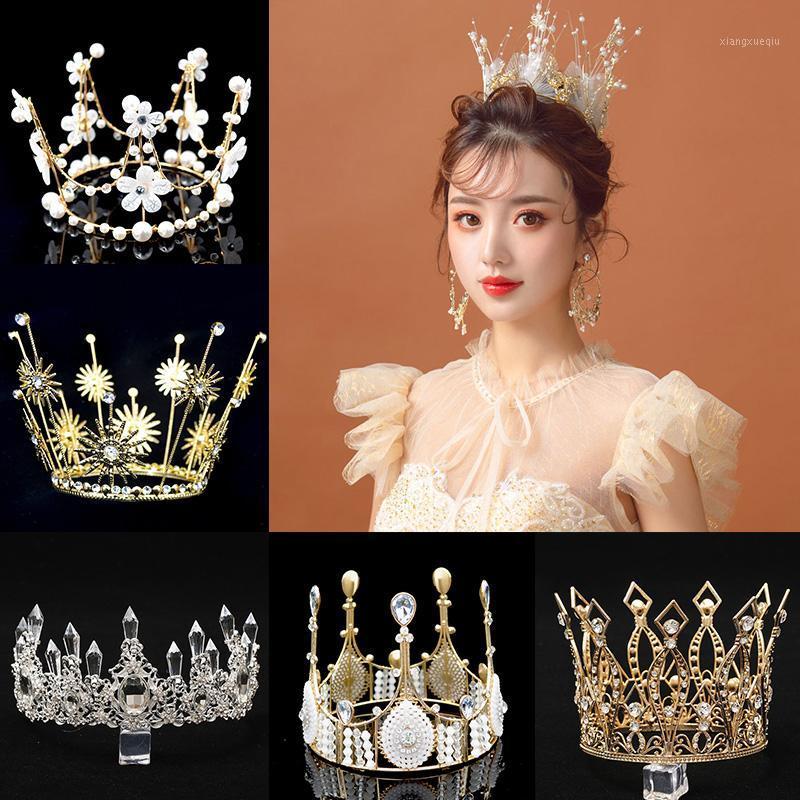

Hair Clips & Barrettes Wedding Bridal Tiara Crown Rhinestones Pearl Headband Bride Headpiece For Women Ornaments Pageant Head Jewelry Access, Golden;silver