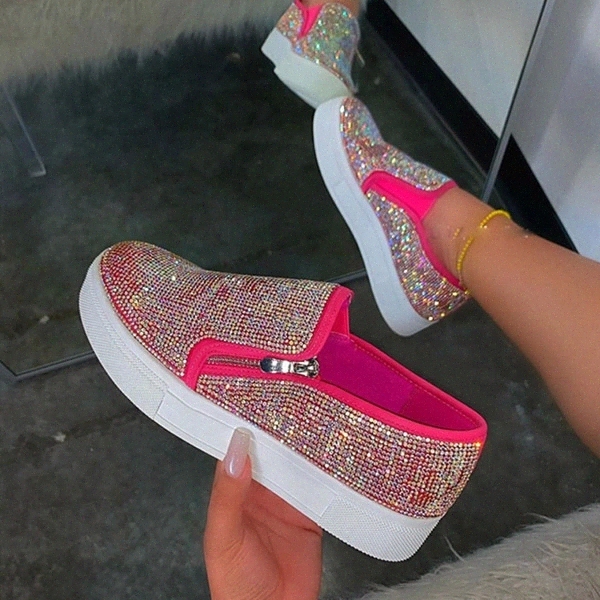 

2020 New Women Shoes Outdoor Summer Rhinestone Flat Bottom Fashion Casual Comfortable Flat Shoes Plus Size 43 #V780