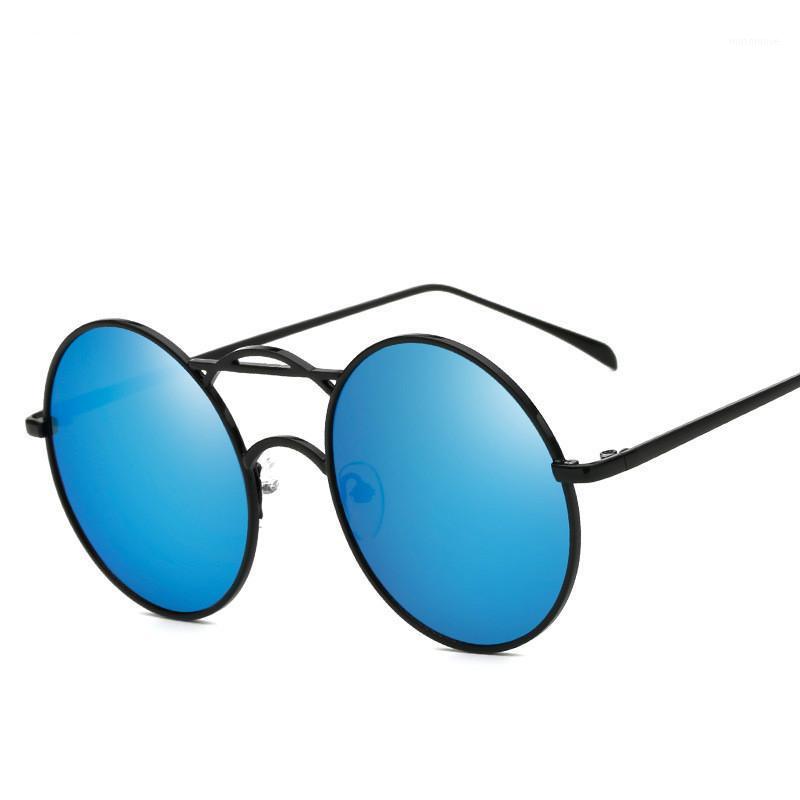 

OLOEY Brand Trendy Metal Women's Sunglasses Retro Round Frame Sun Glasses for Men Women Color Reflective Unisex Driving Oculos1