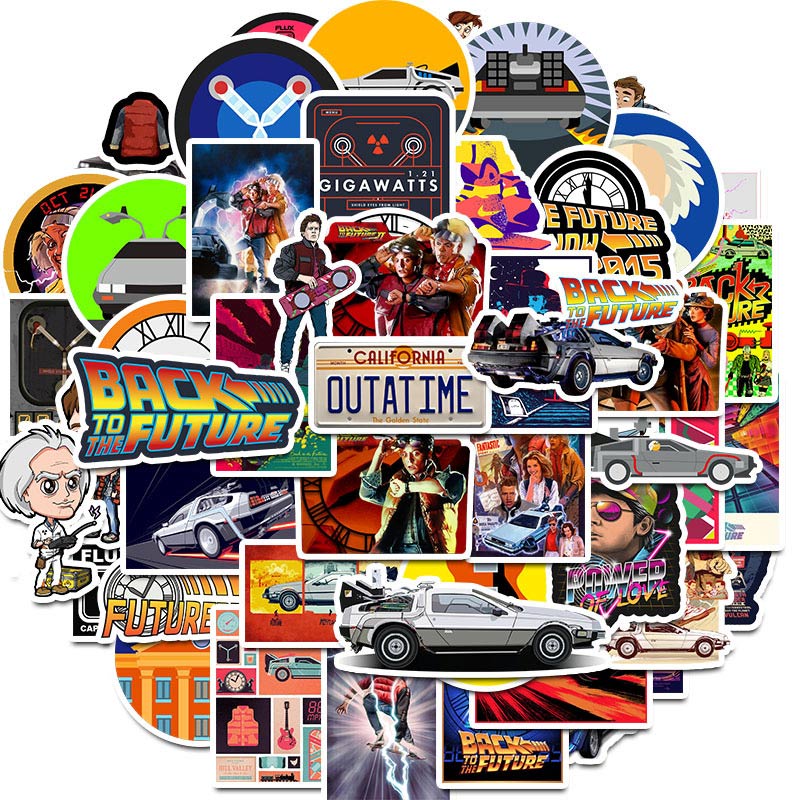 

50Pcs/Lot Movie Back To The Future Stickers Funny film sticker For Laptops Computers Water Bottles Skateboard Motorcycle Bicycle Car Decals