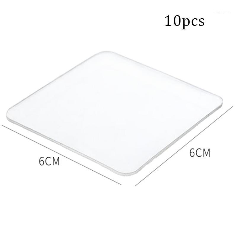 

10 pieces non marking adhesive of transparent multifunctional finishing hooks, double-sided strong non marking adhesive, reusabl1