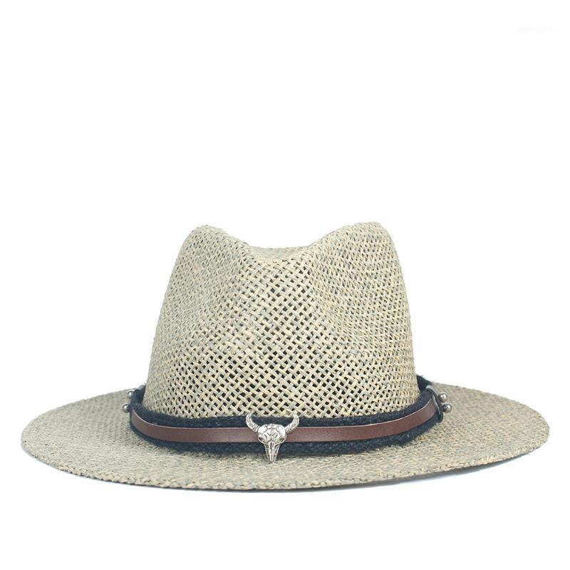 

Raffia Straw Summer Hat Women Panama Straw Hat Fedora Beach Vacation Wide Brim Visor Casual Sun Hats for Women Sombrero Cap1, Color 1