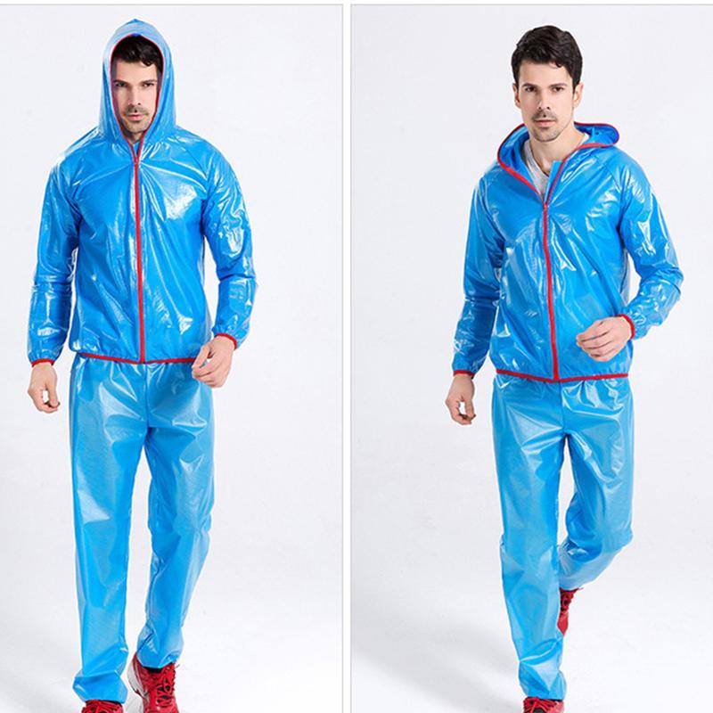 

Camping Raincoat Jackets And Pants Set Bicycle Travel Rain Wear Breathable Dust Poncho Coat Waterproof TPU Rain Suit With Hooded1, White